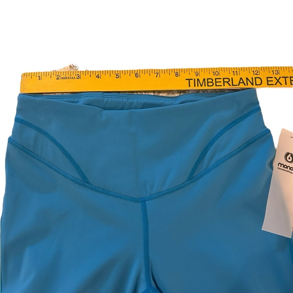 New MONO B Women’s Contour Seam Flared Leggings Color Blue Jay Size Small NWT - Picture 8 of 11